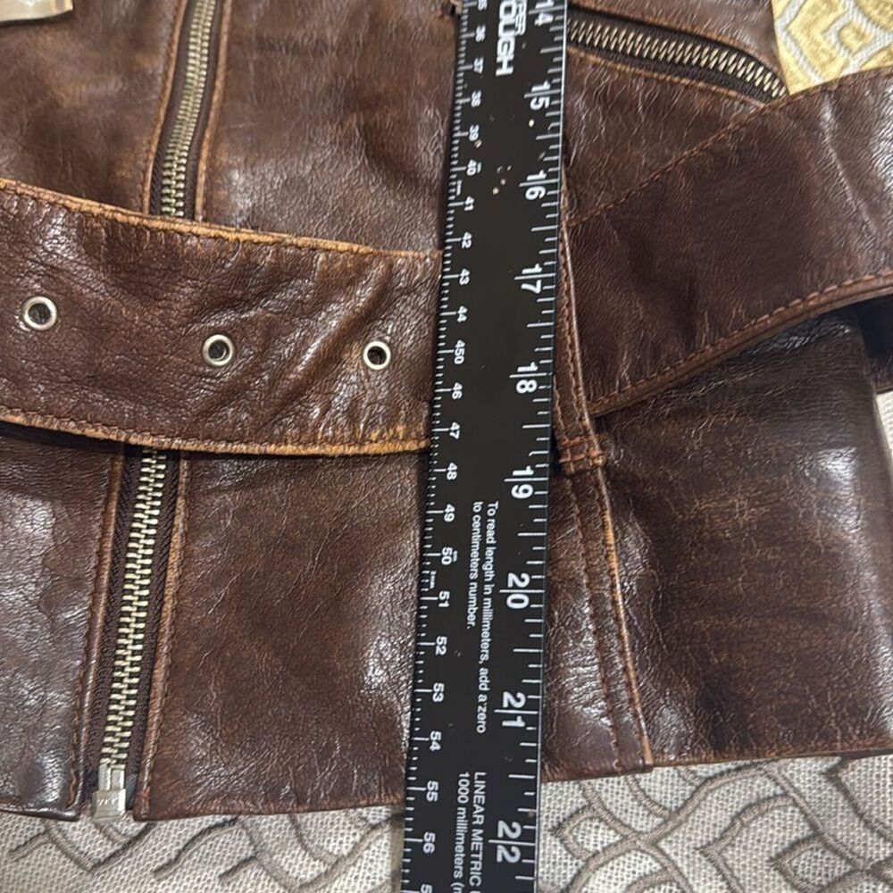 (P1) Ashwood Vintage Y2K Multi-Pocket Biker Leather Jacket Size S - Picture 13 of 16